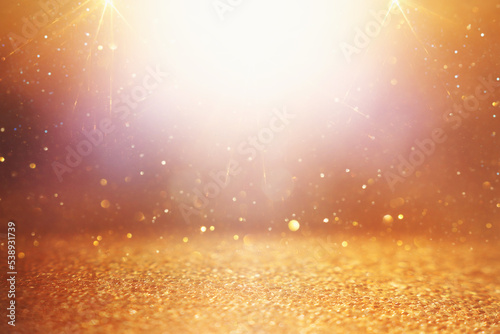 background of abstract glitter lights. gold and silver. de focused © tomertu