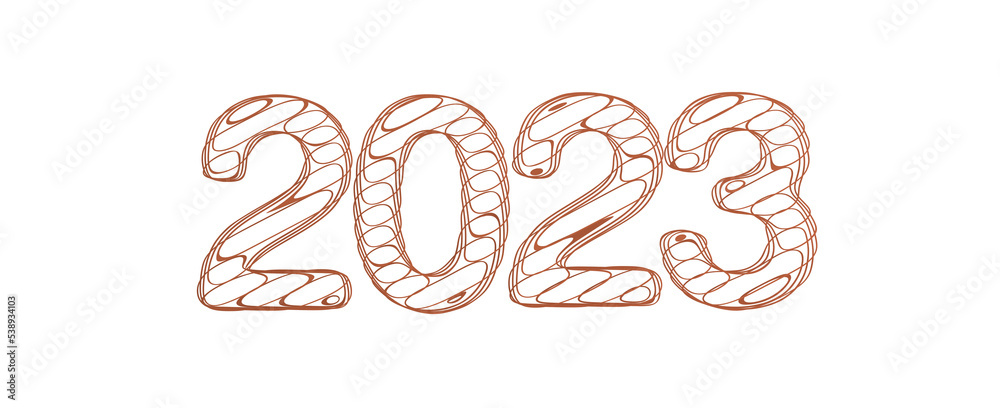 Typography design of 2023 with 3d style Typography design of 2023 with 3d style
