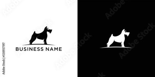 dog silhouette logo design template. Vector illustration.
