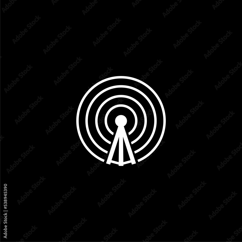 Wireless sign icon isolated on dark background Wireless sign icon isolated on dark background