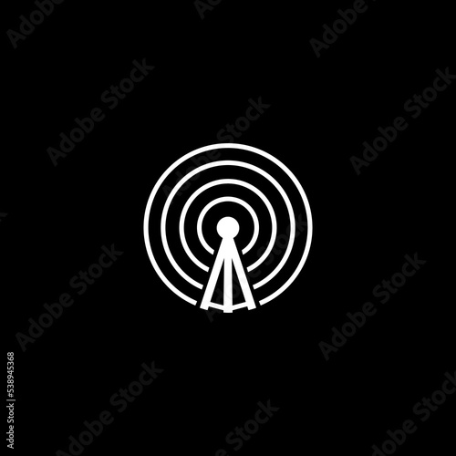 Wireless sign icon isolated on dark background