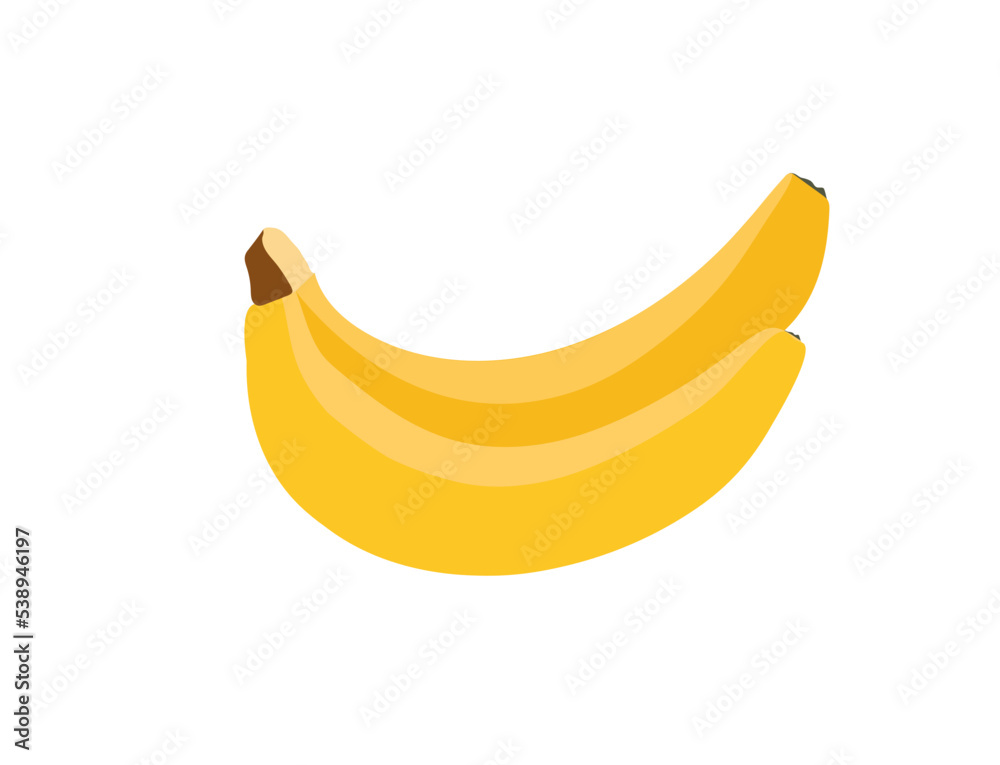 Ripe yellow bananas on white background, banana fruit 