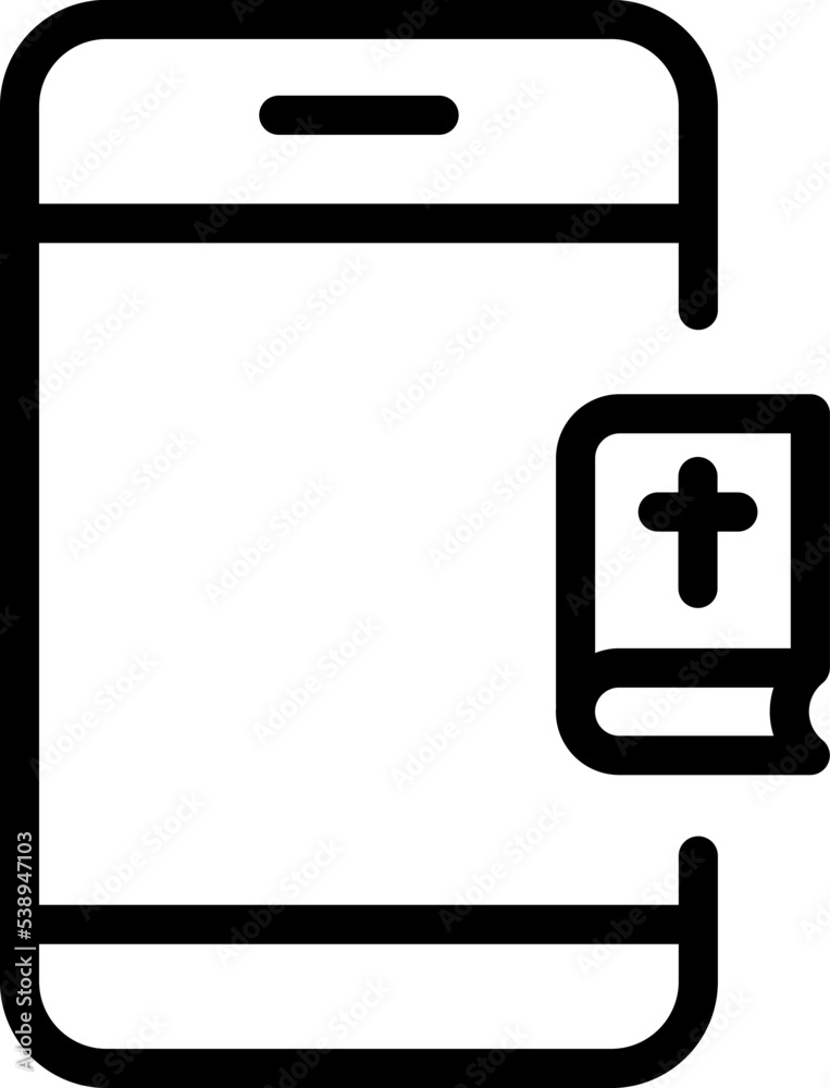 Holy bible with cross and smartphone vector line icon. telephone linear style sign for mobile concept and web design. Book outline sign. Christian religion symbol, logo illustration graphic Holy bible with cross and smartphone vector line icon. telephone linear style sign for mobile concept and web design. Book outline sign. Christian religion symbol, logo illustration graphic