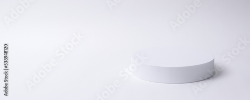 White circle mockup with empty white background , Product show concept