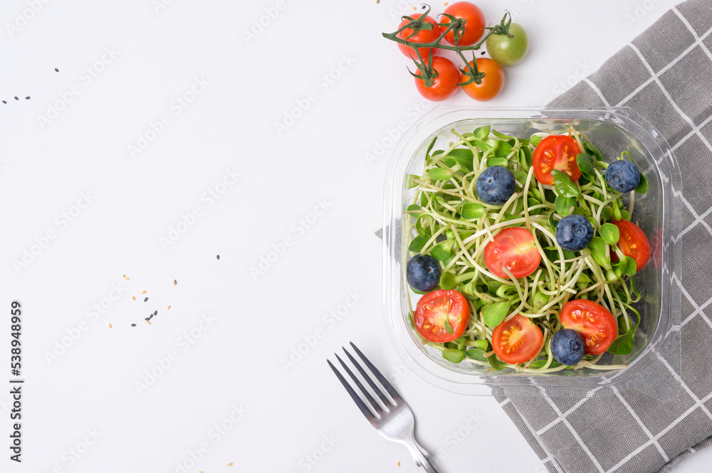 Salad on bowl , Healthy freshness vegetables and fruits on white background , Healthy eating concept Salad on bowl , Healthy freshness vegetables and fruits on white background , Healthy eating concept