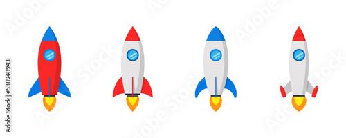 Rocket launch concept. Space rocket launch with fire.