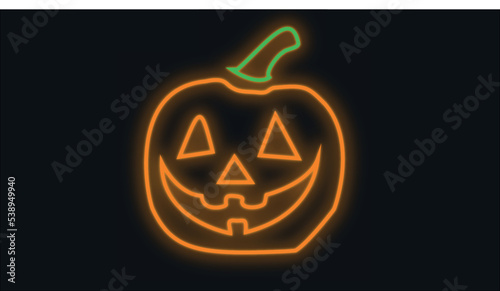 calabaza de halloween estilo neon