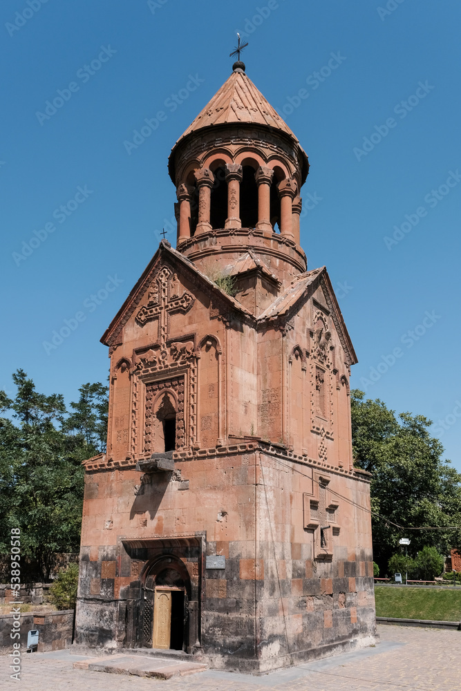 Surp Astvatzatzin (Holy Mother of God) Church of 1301 on sunny summer day. Yeghvard, Armenia.