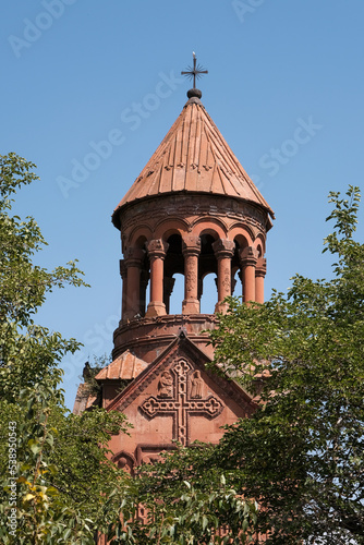 View of Surp Astvatzatzin (Holy Mother of God) Church of 1301 on sunny summer day. Yeghvard, Kotayk Province, Armenia. photo