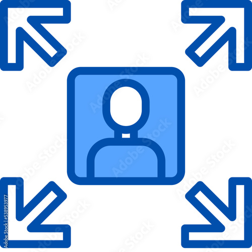 Communication blue outline icon