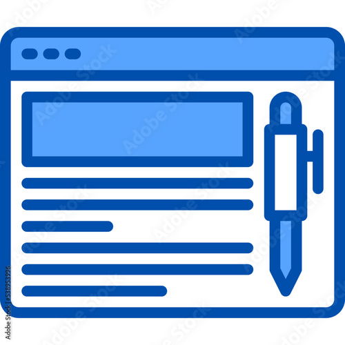 Copywriter blue outline icon