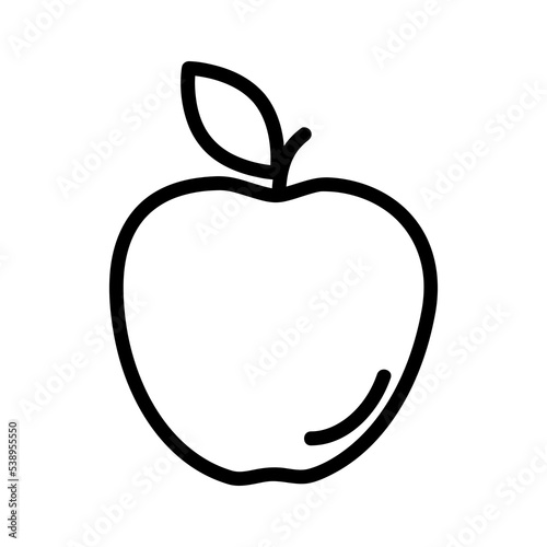 Apple line icon. Linear Apple Icon. Icon for website and app. Flat design vector illustration of apple on white background