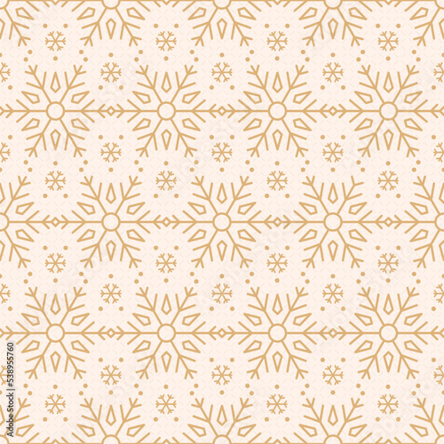 vector golden snowflake seamless, repeat pattern background Perfect for Christmas, new year, winter themes, gift wrapping, scrapbook, Banner, flyer, poster, invitation, Christmas card projects