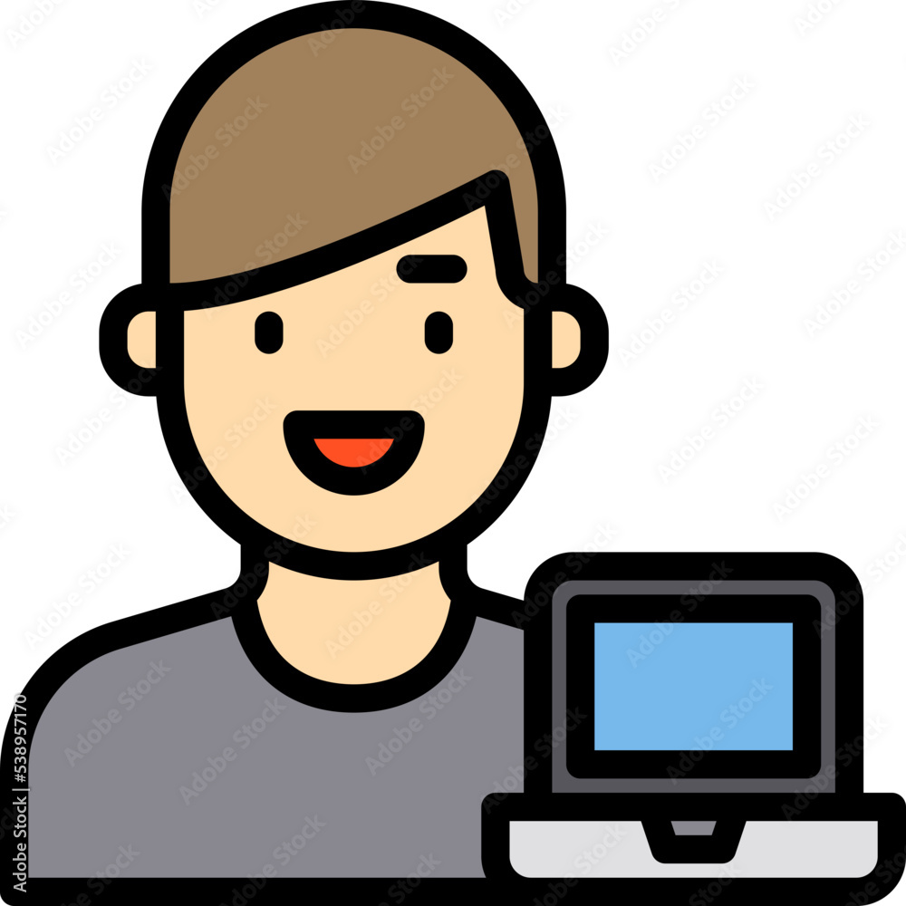 Laptop filled outline icon