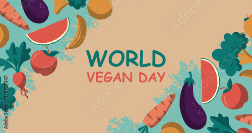 World vegan day background.
