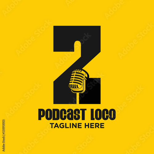 Letter Z Podcast Logo Design Template Inspiration, Vector Illustration.