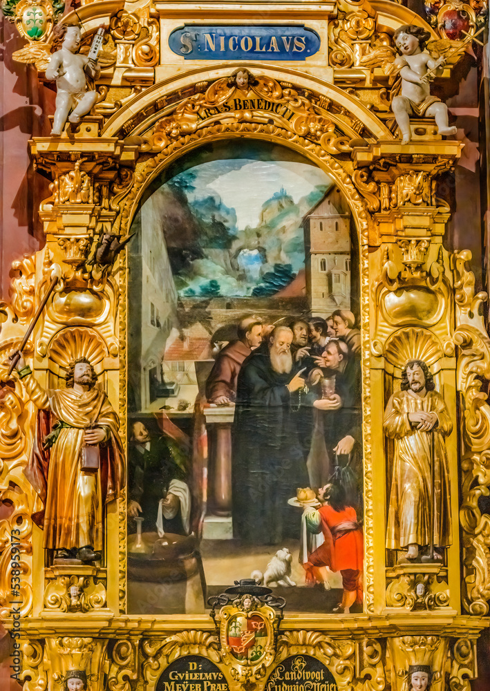 Saint Nicholas Painting Altar Saint Leodegar Church Lucerne Switzerland