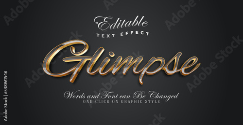 glimpse editable text effect with 3D illustration 