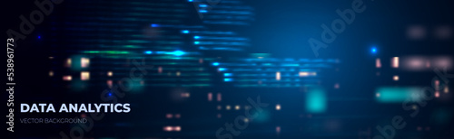 Vector abstract big data visualization. Futuristic aesthetic design. Social network analytics representation