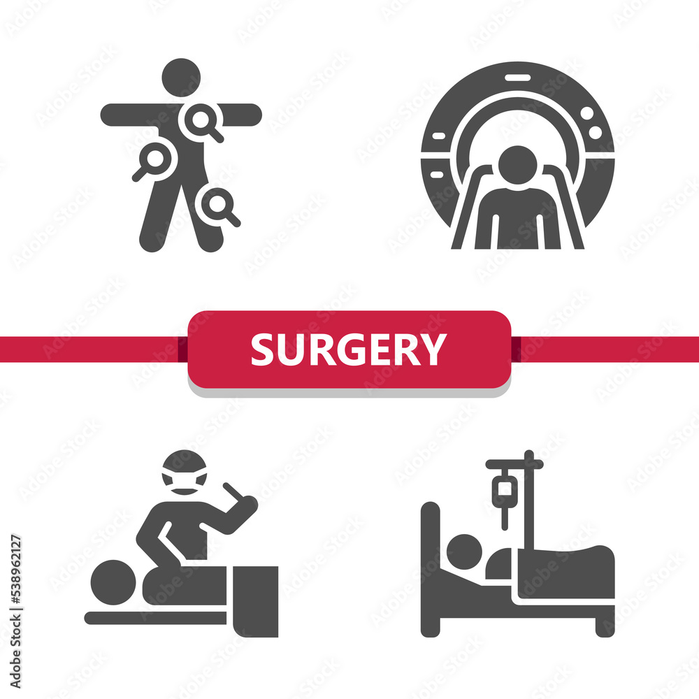 Surgery Icons. Surgeon, Operation, Healthcare vector icon set Surgery Icons. Surgeon, Operation, Healthcare vector icon set