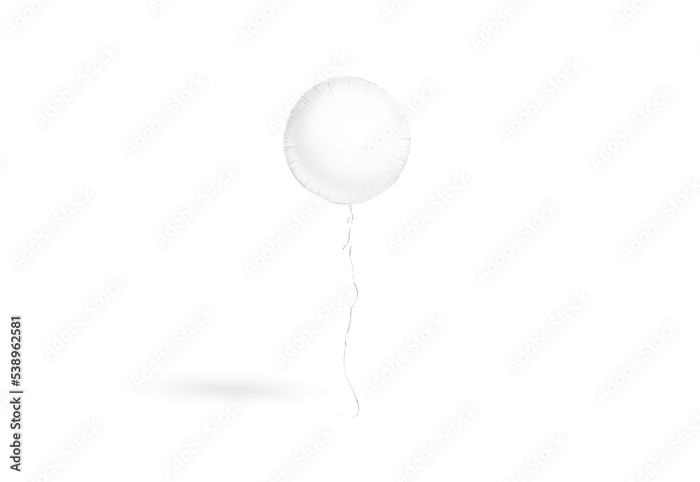 Blank white round balloon flying mock up, front view Blank white round balloon flying mock up, front view