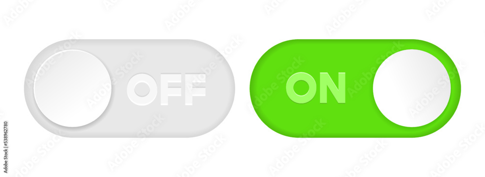 3d On And Off Toggle Switch Icons Switch Toggle Buttons On Off Material  Design Switch Buttons Set Open And Close Ui Icons Active And Inactive Icon  Stock Vector Stock Illustration - Download