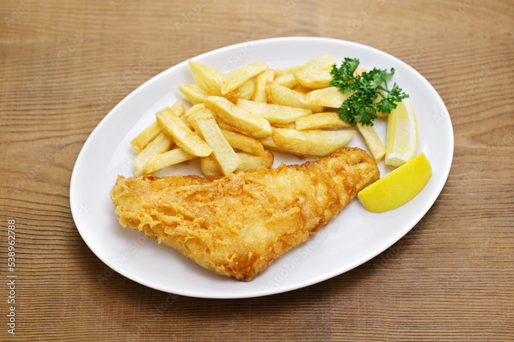 homemade fish and chips, British traditional food homemade fish and chips, British traditional food
