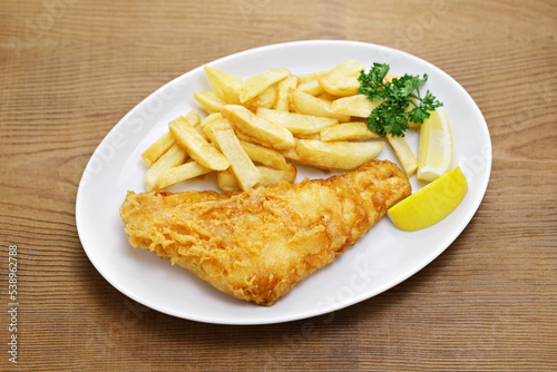 homemade fish and chips, British traditional food