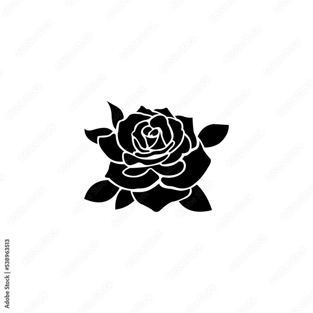 Vector rose icon.decorative flower silhouettes for your design Vector rose icon.decorative flower silhouettes for your design