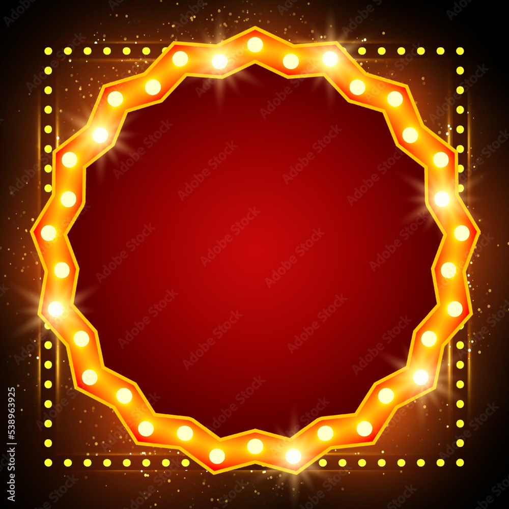 Abstract vector illustration background with shining lines frame and round banner