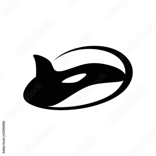orca silhouette design illustration. killer whale icon, sign and symbol.