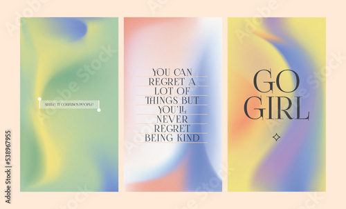 Social media story gradient aesthetic quotes template collection