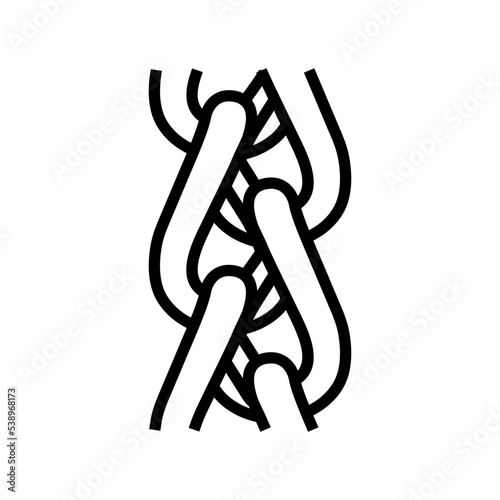 spiga wheat chain line icon vector. spiga wheat chain sign. isolated contour symbol black illustration
