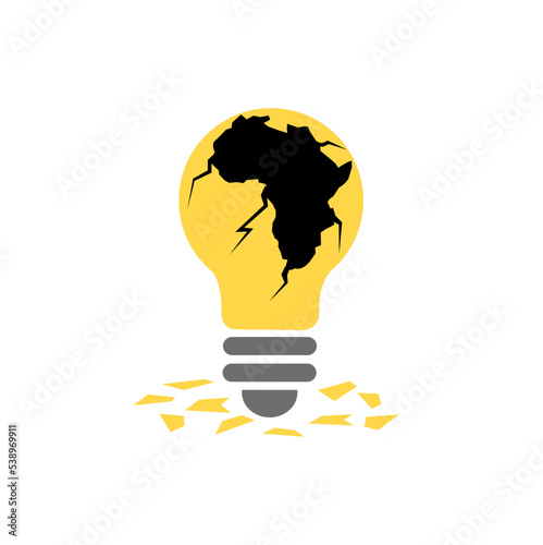 bulb lamp idea with african map stock illustration