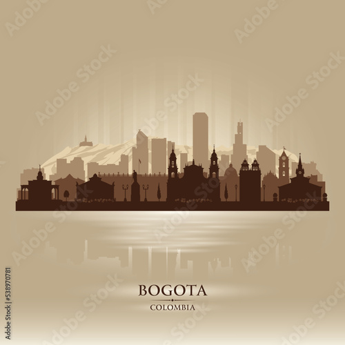 Bogota Colombia city skyline vector silhouette