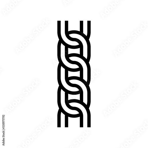 curb chain line icon vector. curb chain sign. isolated contour symbol black illustration