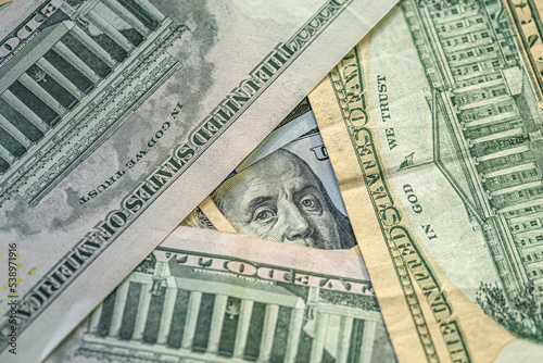 American dollars closeup, paper money, cash, finance concept.
