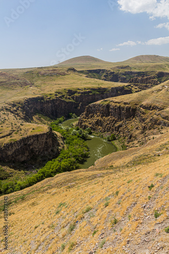 Akhuryan (Arpachay) river valley between Turkey and Armenia