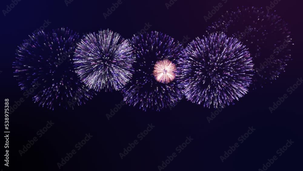Seamless loop fireworks celebration background.