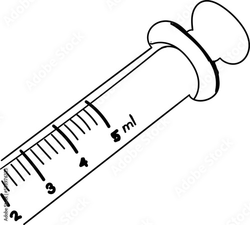 Syringe. Engraving vintage vector black illustration isolated on white. Hand drawn design element.
