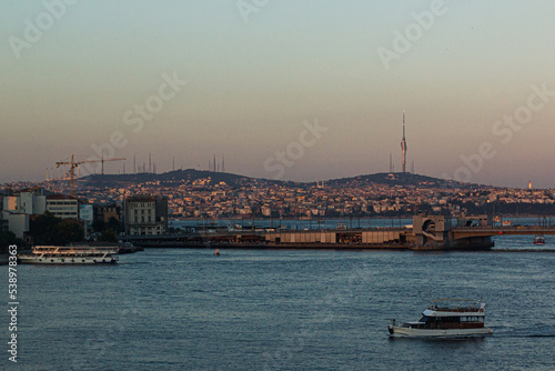 View of Galata Bridge in Istanbul, Turkey