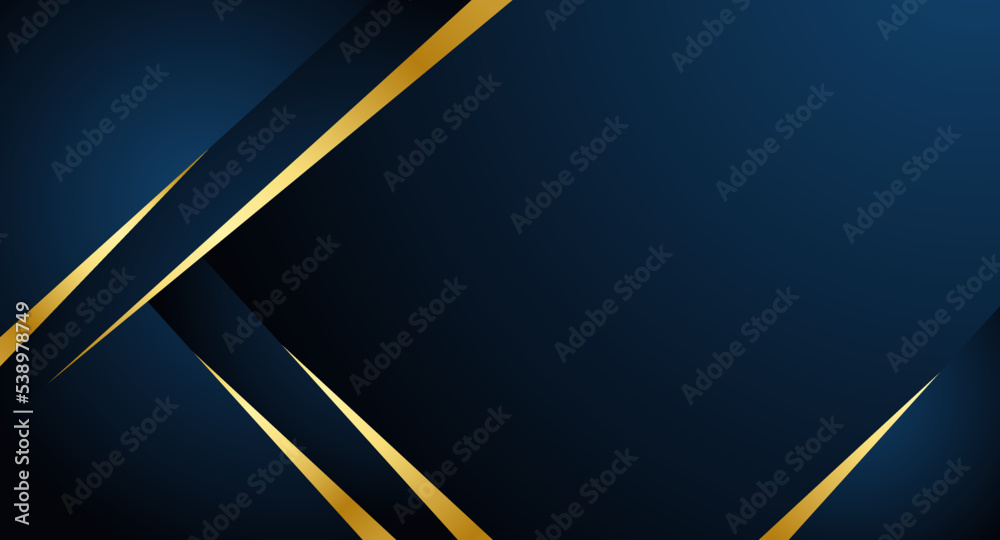 Dark blue and gold background with elegant and elegant golden stripes. Abstract template design. design presentation banner Dark blue and gold background with elegant and elegant golden stripes. Abstract template design. design presentation banner