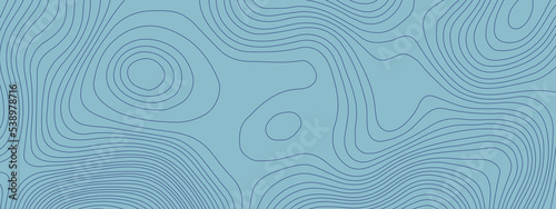 The stylized blue wavy abstract topographic map contour, lines Pattern background. Topographic map and landscape terrain texture grid. Wavy banner and color geometric form. Vector illustration