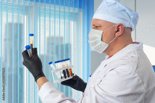 Test tubes with blood in do...