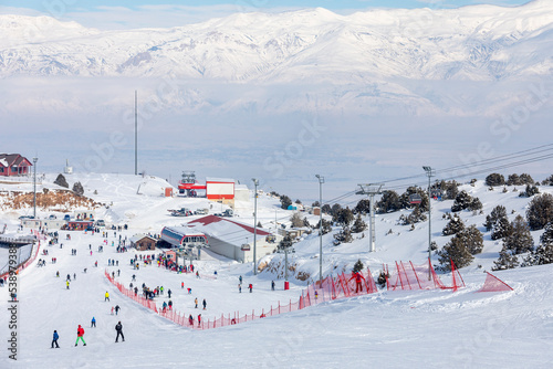 Erzincan, Turkey, January 29, 2022: Ergan Ski Resort View, 