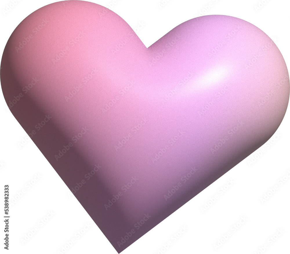 cute 3d heart gradient shape decoration