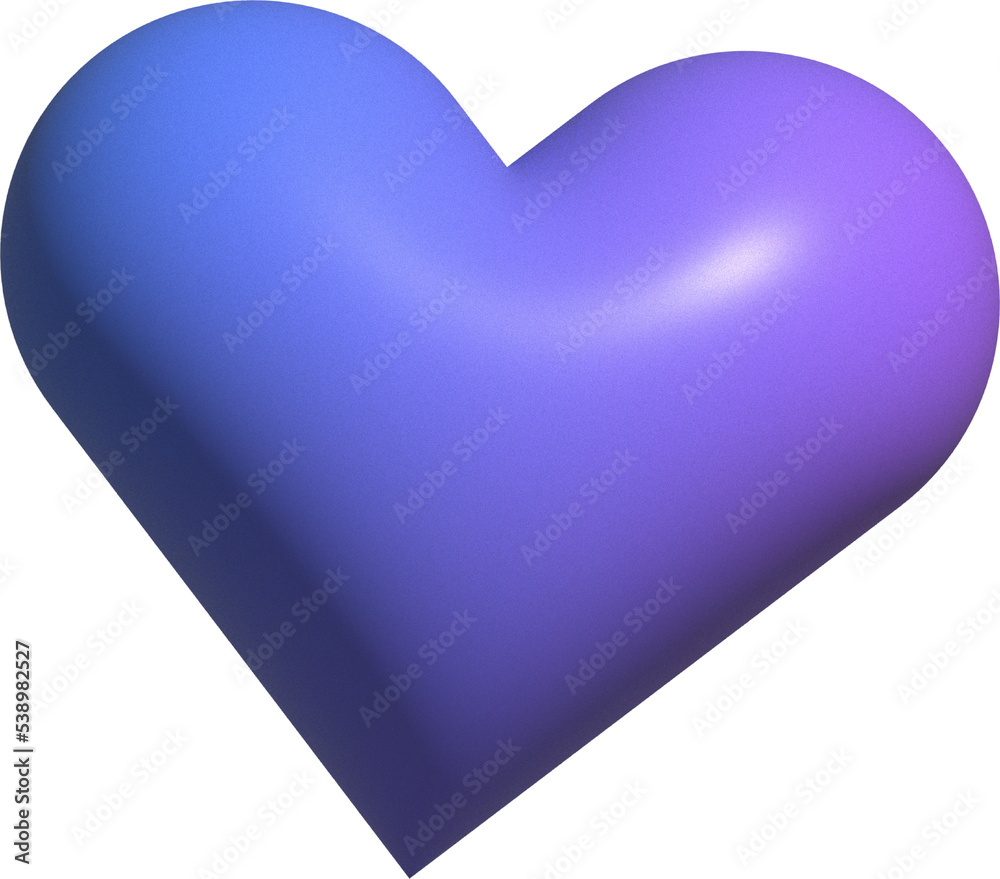 cute 3d heart gradient shape decoration