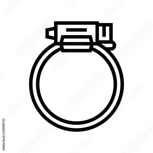 hose clamp line icon vector. hose clamp sign. isolated contour symbol black illustration