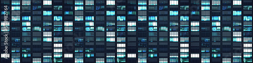 illustration of a modern office building windows in the night