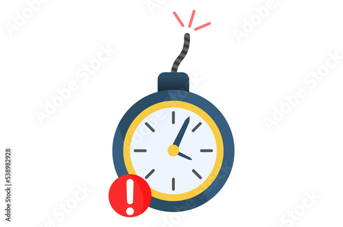 round clock in the form of a bomb with a wick at the top